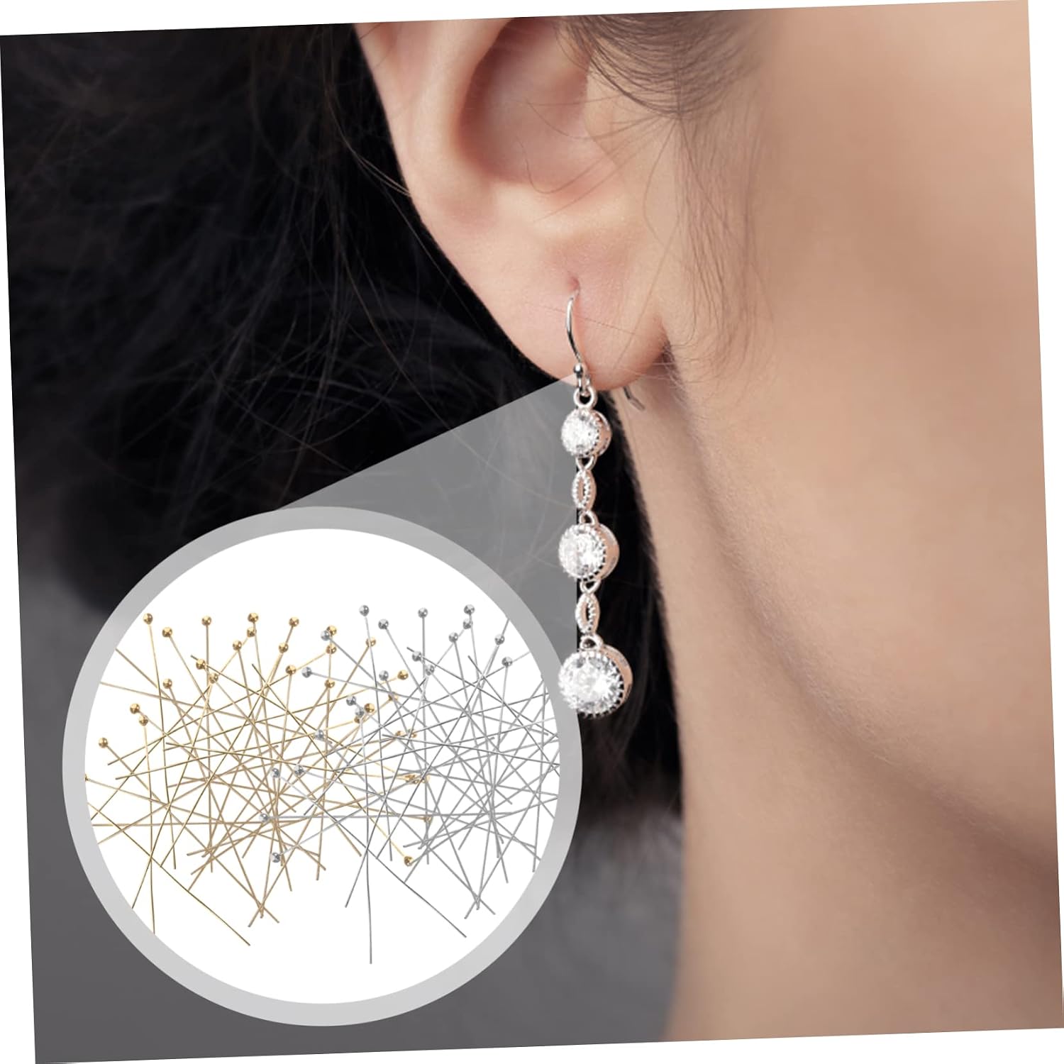 400pcs Jewelry Making Ball Head Pins Reusable Craft Pins for DIY Earrings Necklaces Bracelets Durable Lightweight Jewelry Making Tools for Charms and Beaded Chains