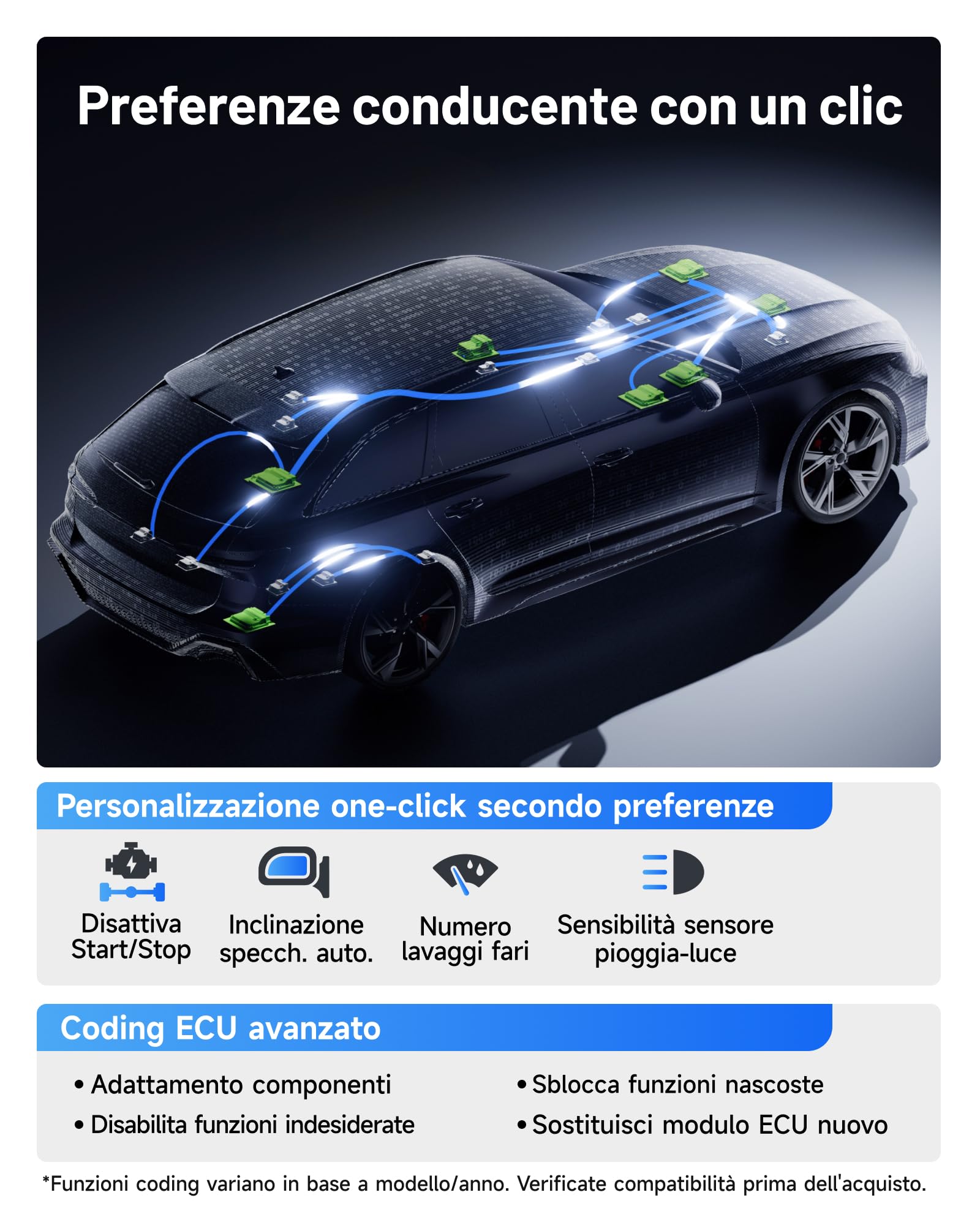 TOPDON ONE OBD2 Auto Diagnostica, Codifica ECU & Controllo bidirezionale, Mappatura topologia OE, J2534 Pass-Thru, 50+ Servizi, CAN-FD & DoIP, Accesso FCA/Renault/VAG SFD SGW, TopFix IA, 10,1 Pollici