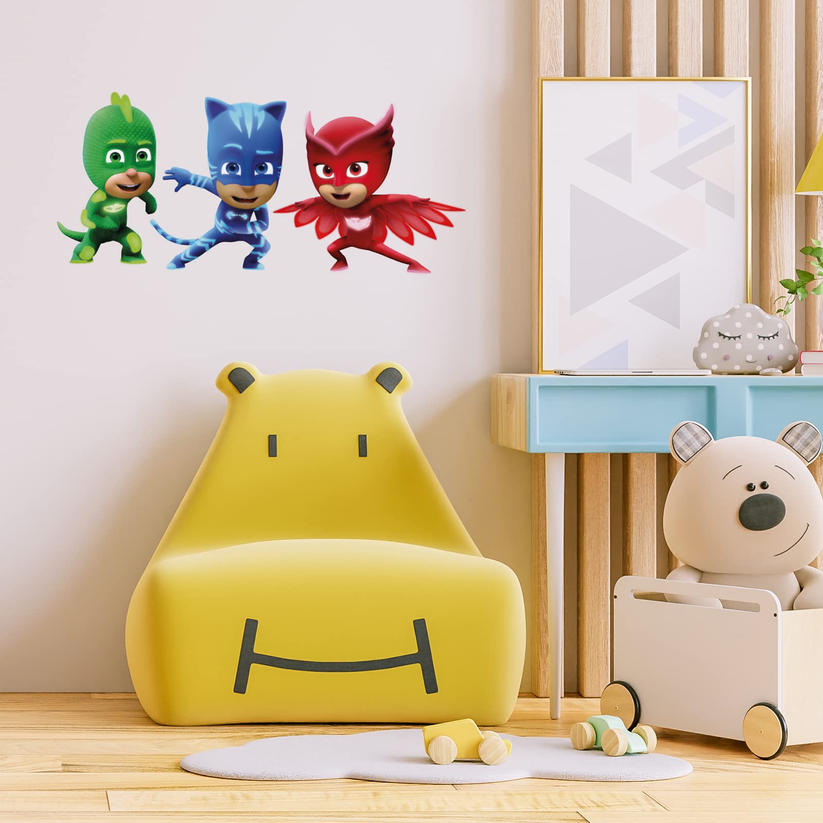 Stickerscape PJ Masks Wall Sticker (PJ Masks Team - Regular Size)| Official PJ Masks Wall Decal, PJ Masks Wall Decor | PJ Masks Bedroom | Easy to Apply, Cleanly Removable