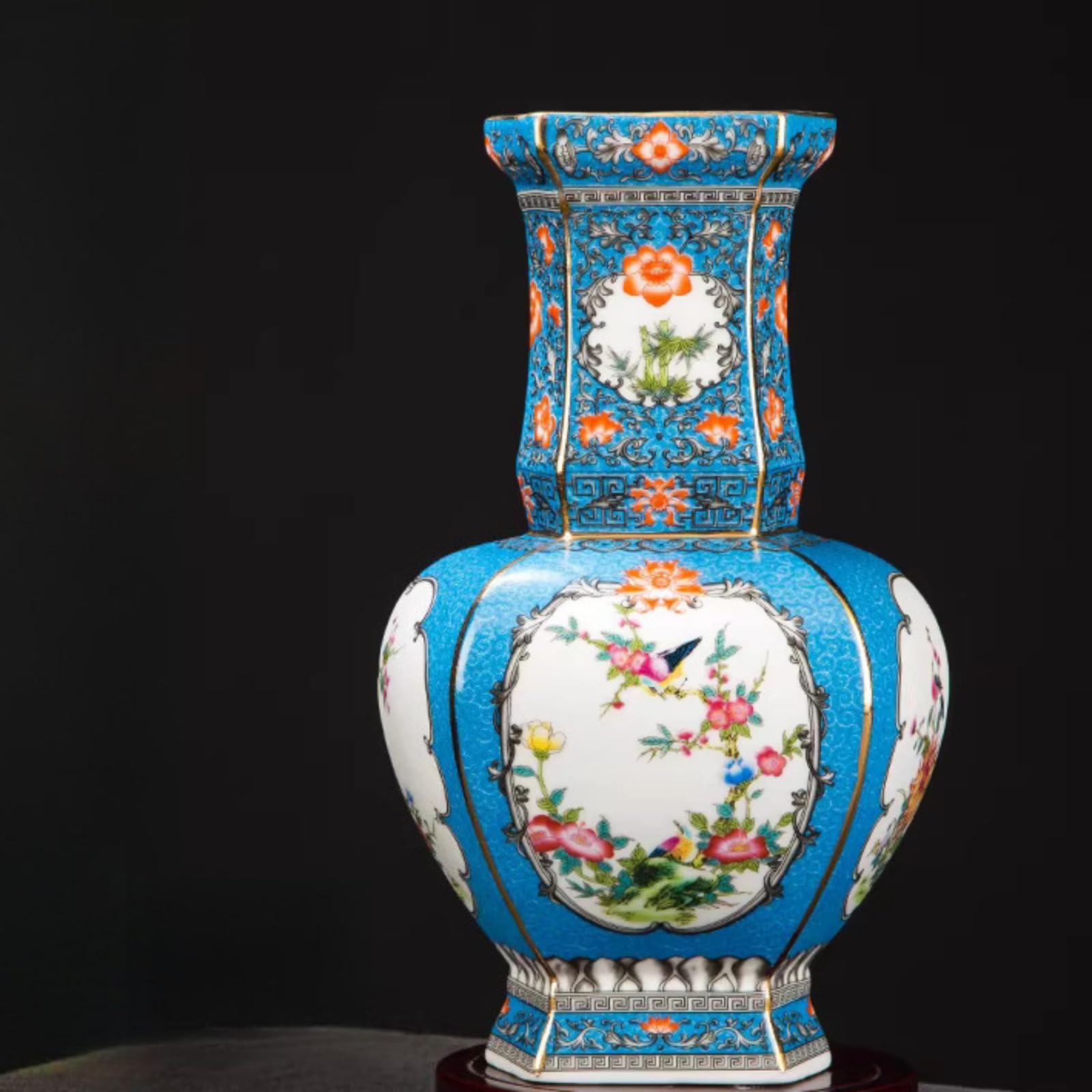 Vase en céramique d'art antique de Jingdezhen 27 cm fait main haute qualité