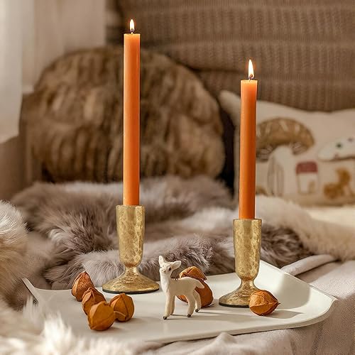 Miniatura 4 de Juego de 2 candelabros de latón antiguo hechos a mano de hierro fundido para bodas, mesa de comedor, centro de mesa, fiestas, atemporal, vintage,