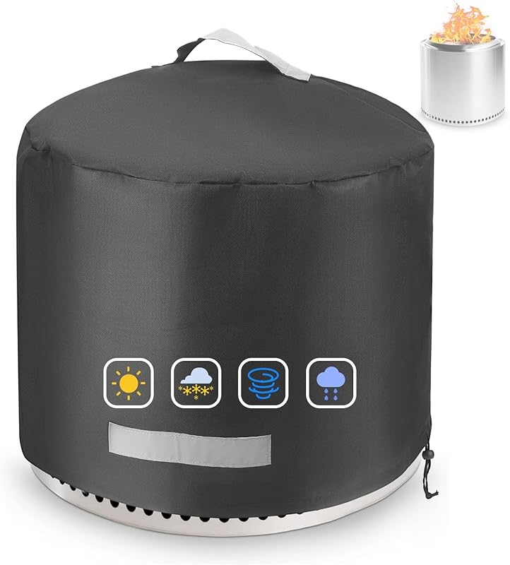 Fire Pit Cover for Solo Stove Bonfire 2.0 Cover 19.5 & 20 Inch | 22"D x 16"H 600D Polyester Heavy Waterproof Round Covers for Stove, with Handle, Reflective Tape ,Air Vent, Fade Resistant