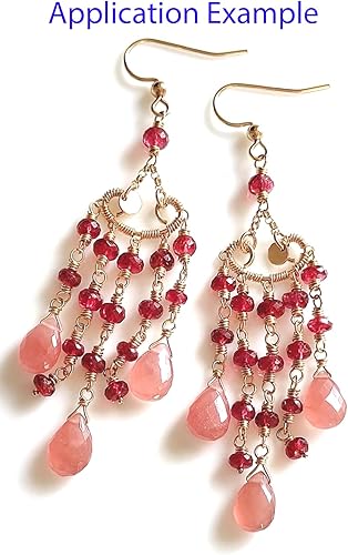 Miniatura 7 de Adabele - 1 hebra de piedras preciosas curativas de turmalina rosa natural, de 0.157 in x 0.118 in, cuentas espaciadoras facetadas pequeñas redondas