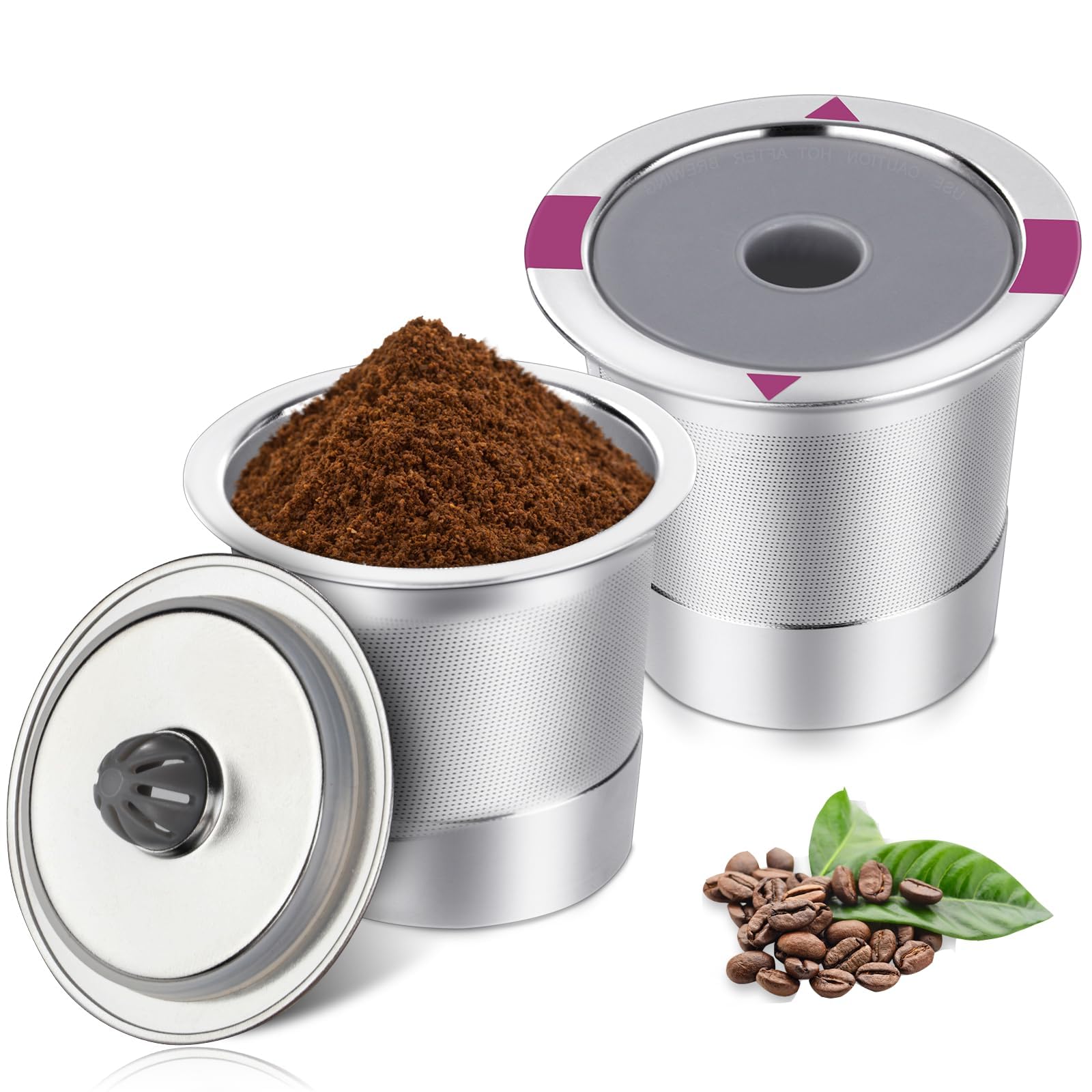 Filtros y cápsulas de café reutilizables, paquete de 2 cápsulas recargables con 1 filtro para cafetera Ninja Dual Brew (se adapta a CFP301, CFP307), práctico juego de repuesto, ideal para la