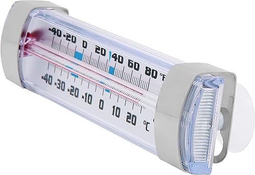 Miniatura 3 de Escali AHF2 Termómetro de vidrio para refrigerador y congelador con ventosas, indicaciones de temperatura seguras, zonas de temperatura para