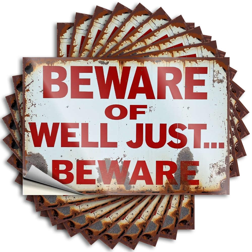 Fzfn Colour Kitchen Accessories Decor Case Decal | Beware Of Well Just. Beware Coastal Durable Vinyl Sticker Easy Apply For Adulting(8X12cm)