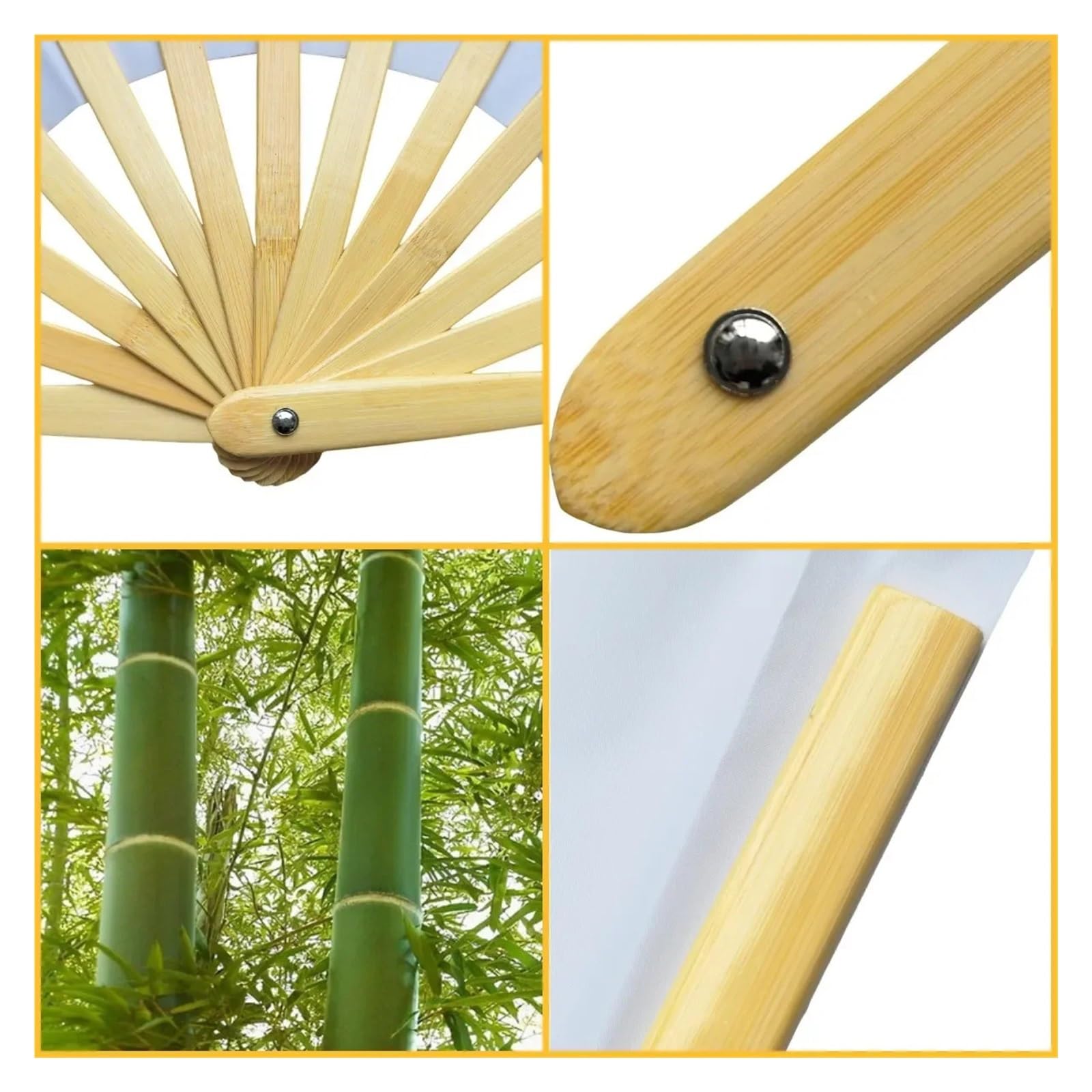 Abanico Plegable para Práctica Abanico Plegable de 33 cm for Kung-fu, Tai chi, Nailon, Ideal for Danza, decoración y Festivales(1 Right Hand Fan)