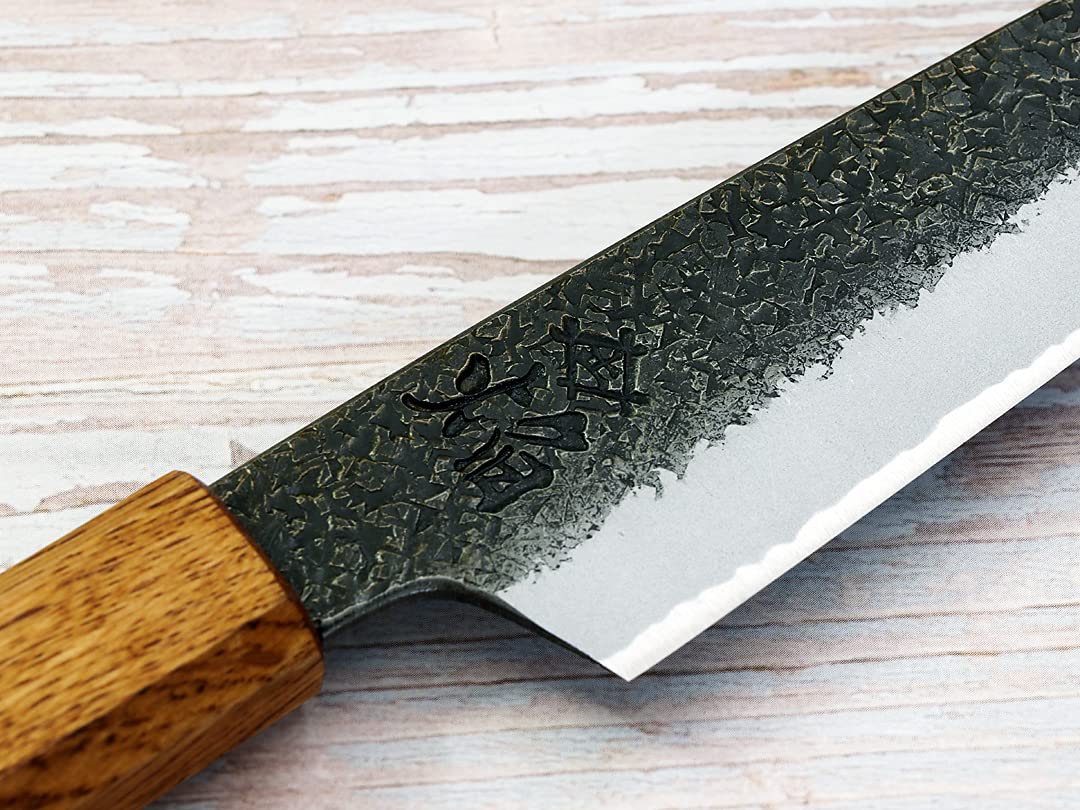 堺孝行 焔 紅蓮 青二鋼 黒打ち鎚目 切付和ペティ150 堺孝行 黒影