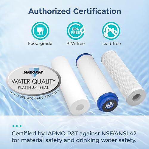 Miniatura 7 de Fil-fresh Juego de reemplazo de filtro de agua RO de 3 etapas para sistema de agua iSpring, Express y APEC RO, incluye filtros de sedimentos, GAC y