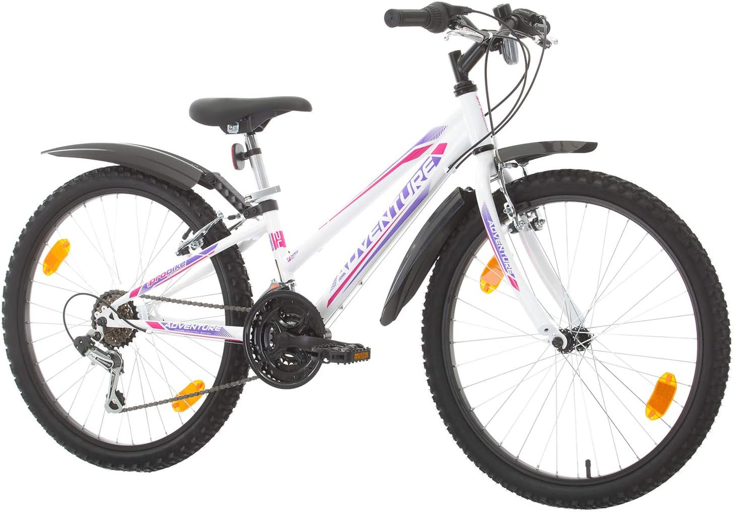 Multibrand, PROBIKE ADVENTURE, 24 inch, 290 mm, Mountain Bike, 18 speed, Mudgard Set, For Kids, Juniors, White