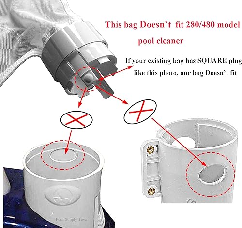 Miniatura 3 de ATIE 360380 Limpiador de piscinas Bolsa de hojas 9-100-1012 con agujeros de red de repuesto para limpiador de piscina Zodiac Polaris 360380 ideal