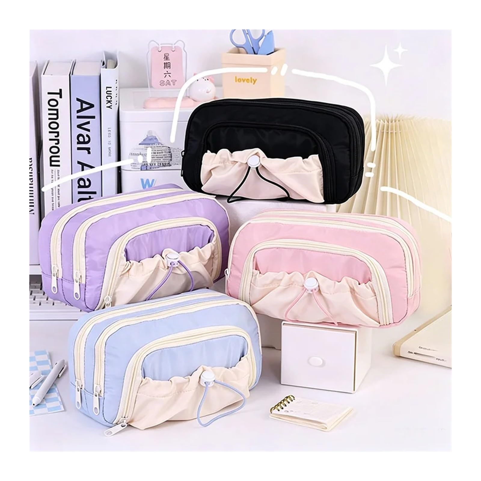 Astuccio for la scuola | Organizzatore di cancelleria carino, multistrato, di grande capacità, portatile(S6)