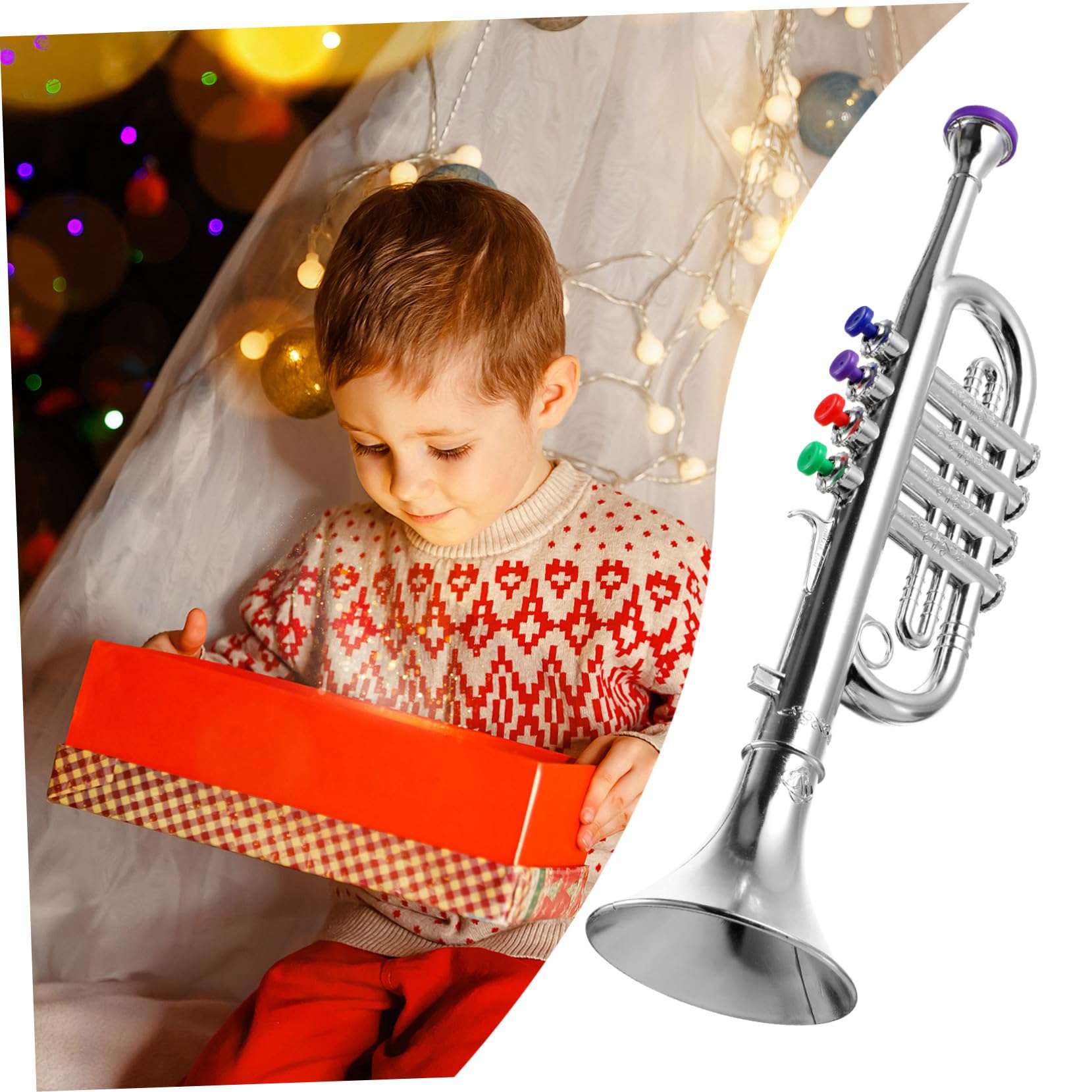 SUPVOX Tromba Giocattolo per Ragazzo Ragazza Strumento Musicale Divertente Giocattolo Forma di Tromba Realizzato in Materiale Plastico Bomboniere o Regalo per Principianti