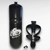 Kit Bike Start - Caramanhola Isotermica 550ml Com Suporte Nylon E Parafusos - Preta
