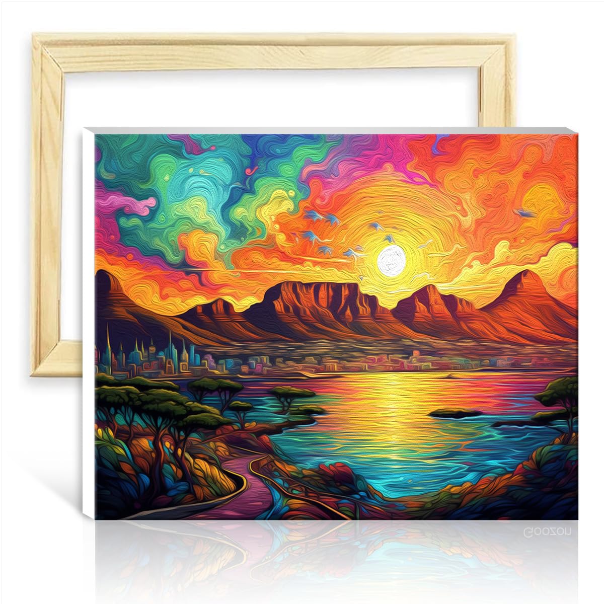Tangfeiy As10 Color South Africa Cape Town Paint By Number Color South Africa Cape Town Paint By Number Adults Beginner Acrylic Number With Paintbrushes For Parent-Child Time No Frame(50X65cm)