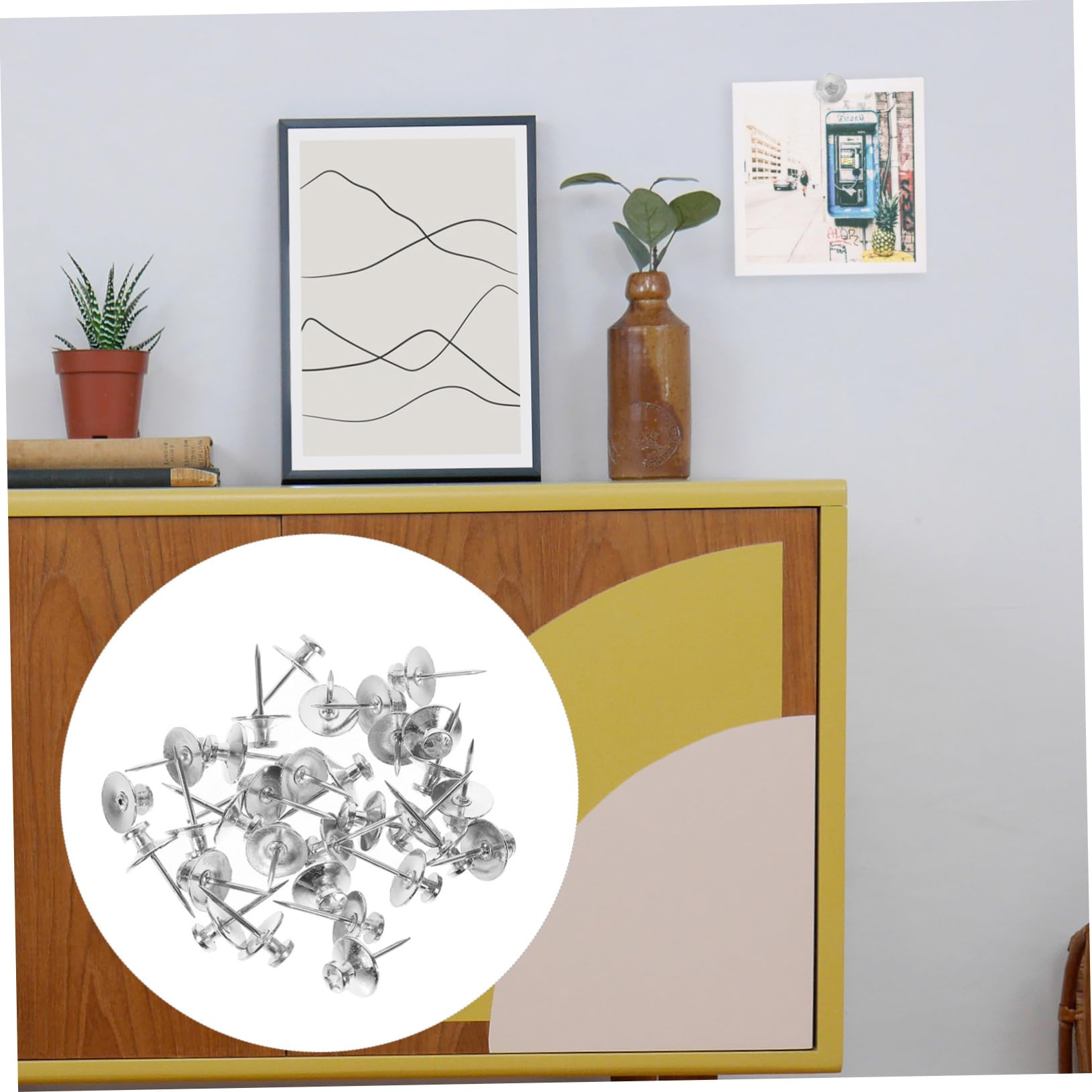 DOITOOL 5 Sätze Reißzwecke Aus Metall Thumbtacks Korkboard Stecknadeln Für Die Karte Bulletin -Brett Korkplatte Kompakter Druckstift Zarte Reißnägel Zinklegierung Silber 30 Stück * 5