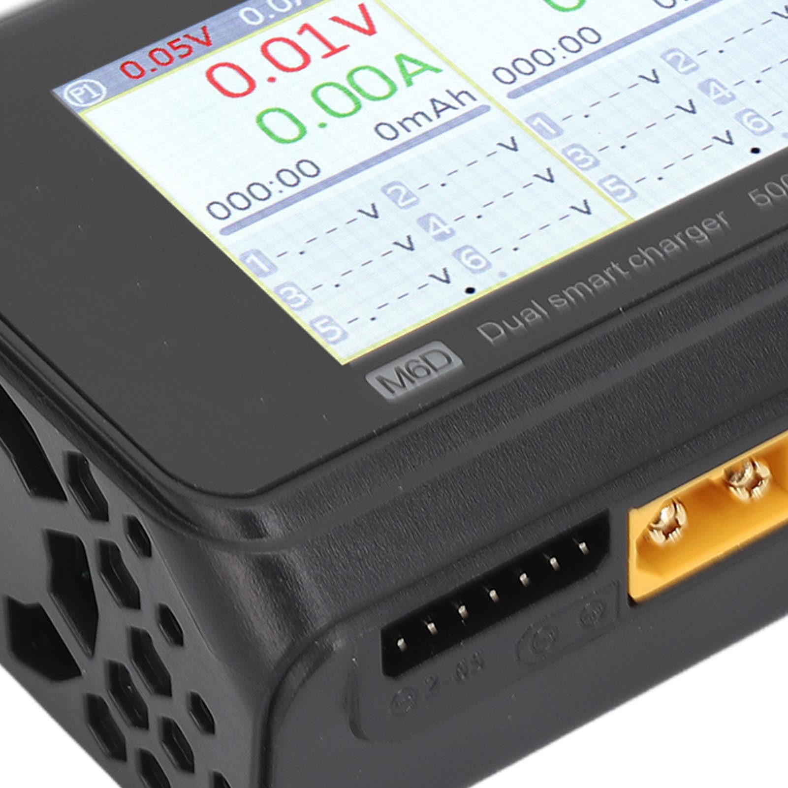 Chargeur de Sortie à Double Canal Compact Haute Performance Chargeur D'équilibre de Batterie Intelligent pour Batteries au Lithium Nimh Écran LCD 2,4 Pouces Noir