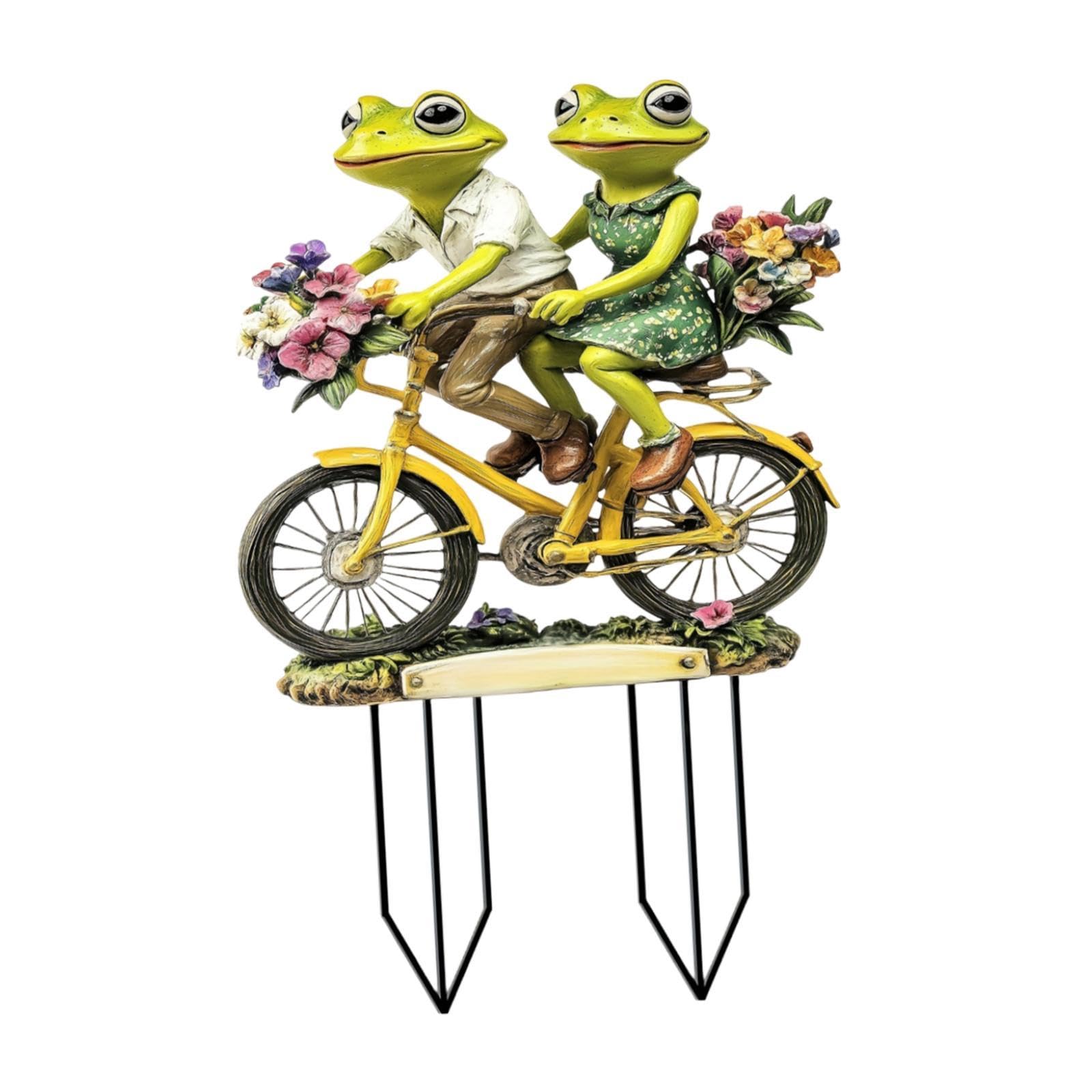 2D Flat Couple Frog Decorative Garden Stake Animal for Bonsai Yard Landscape| Garden Statue | Lawn Ornament | Décor-image-28