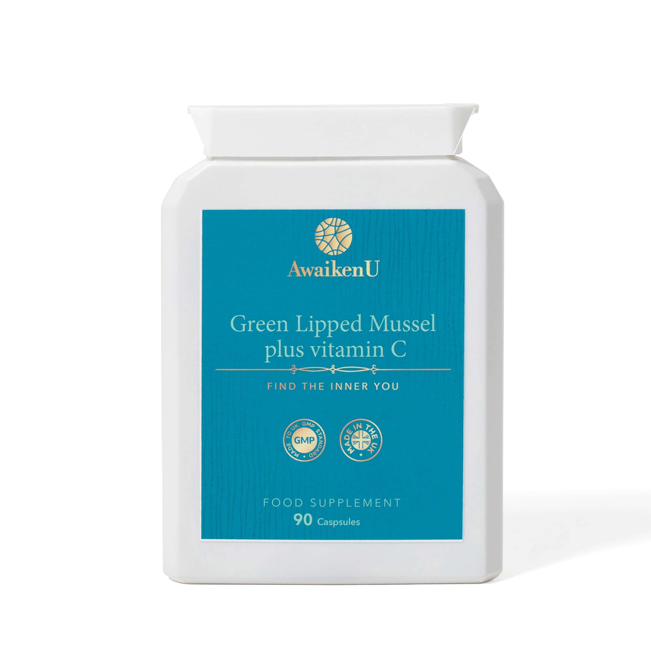 Green Lipped Mussel Plus Vitamin C - Anti-inflammatory, Joint Support, Improves Function of Bones and Cartilage- Good for osteoarthritis - Also Suitable for Dogs 90 Capsules - Made in UK