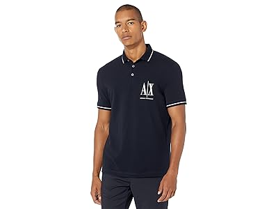 Armani Exchange Pique Polo with Embroidered AX Logo Men