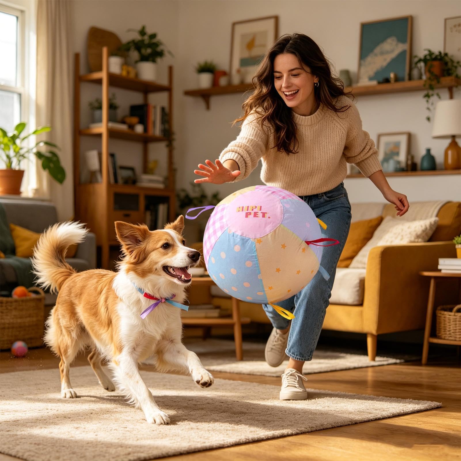 Gran Pelota para Perros Accesorios Grandes Interactivos Móviles Para | Pelotas calmantes y divertidas para perros grandes Para Razas Pequeñas, Medianas Y Grandes, Hogar, Jardín, Ejercicio