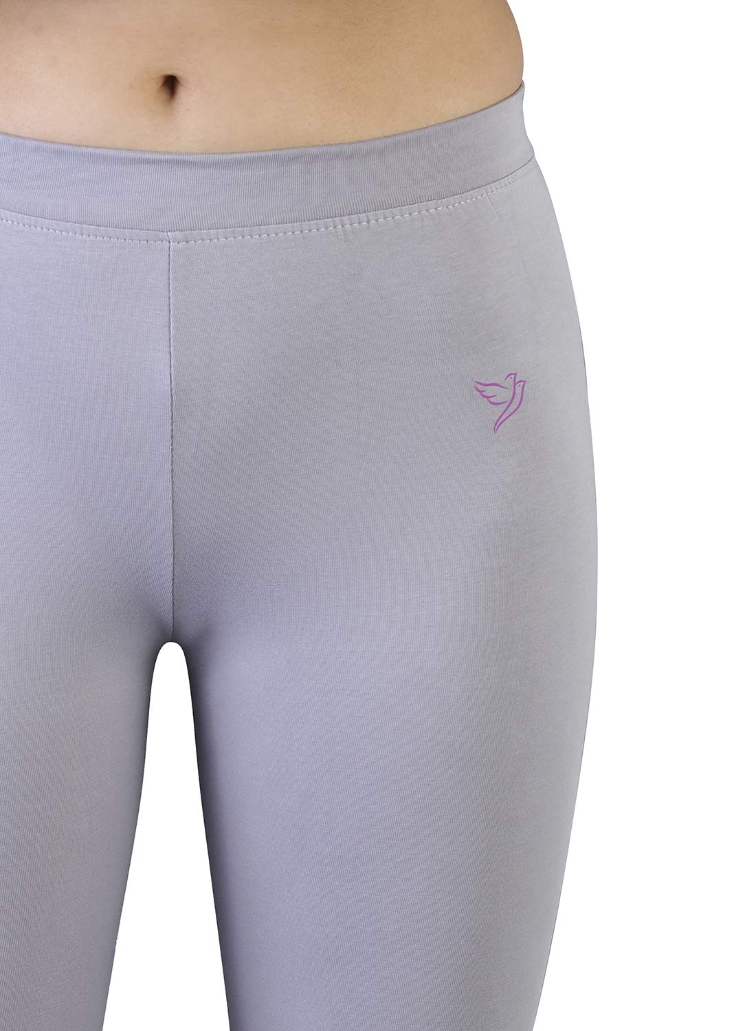 TWIN BIRDS Tailored Cut & Classic Fit Super Stretchable Polar Smoke Grey Coloured Cotton Elastane Fabric Churidar Leggings for Women - (XL) - Image 4 thumbnail