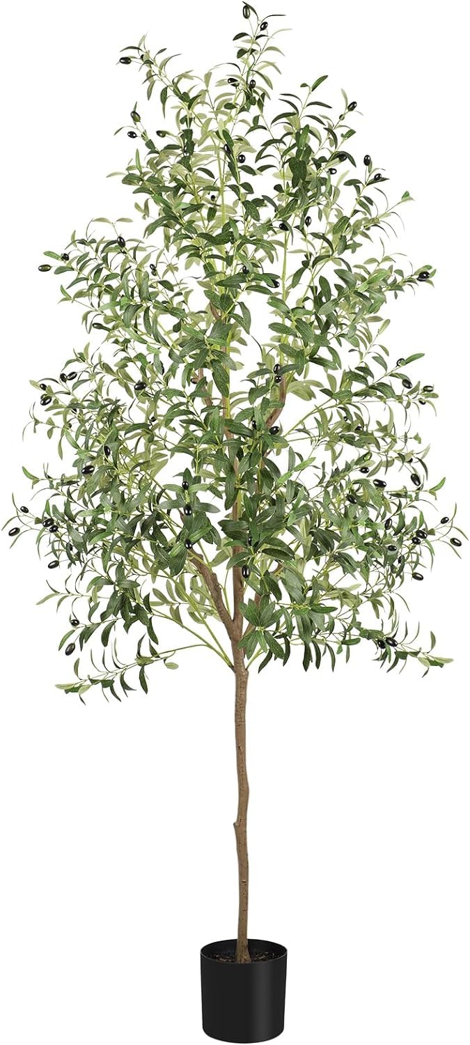 YOLEO Künstlicher Olivenbaum 210cm kunstpflanze Künstliche Pflanzen groß Olivenbaum Künstlich Kunstbaum wie echt für Wohnzimmer Schlafzimmer Büro Deko (Typ 2)