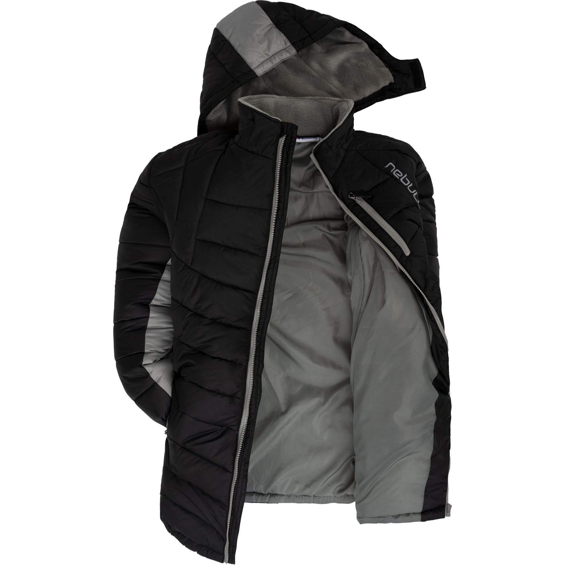 Nebulus Herren Wintermantel COATY, Kurzmantel mit praktischer Kapuze, Warmer Steppmantel für Männer