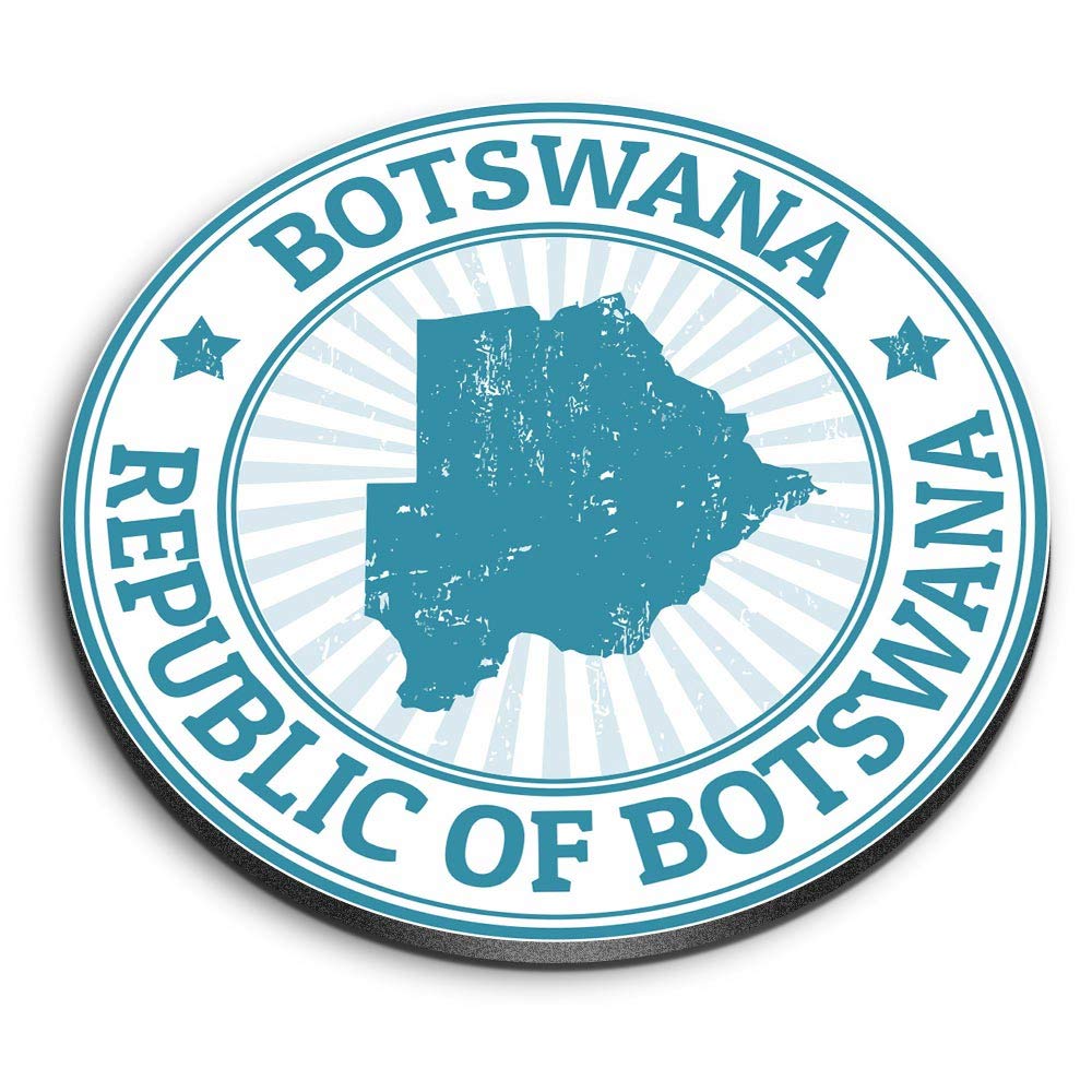 Destination Vinyl Ltd Multicolor 1 X Round Mdf Magnet - Repubblica Of Botswana Map Travel 9297