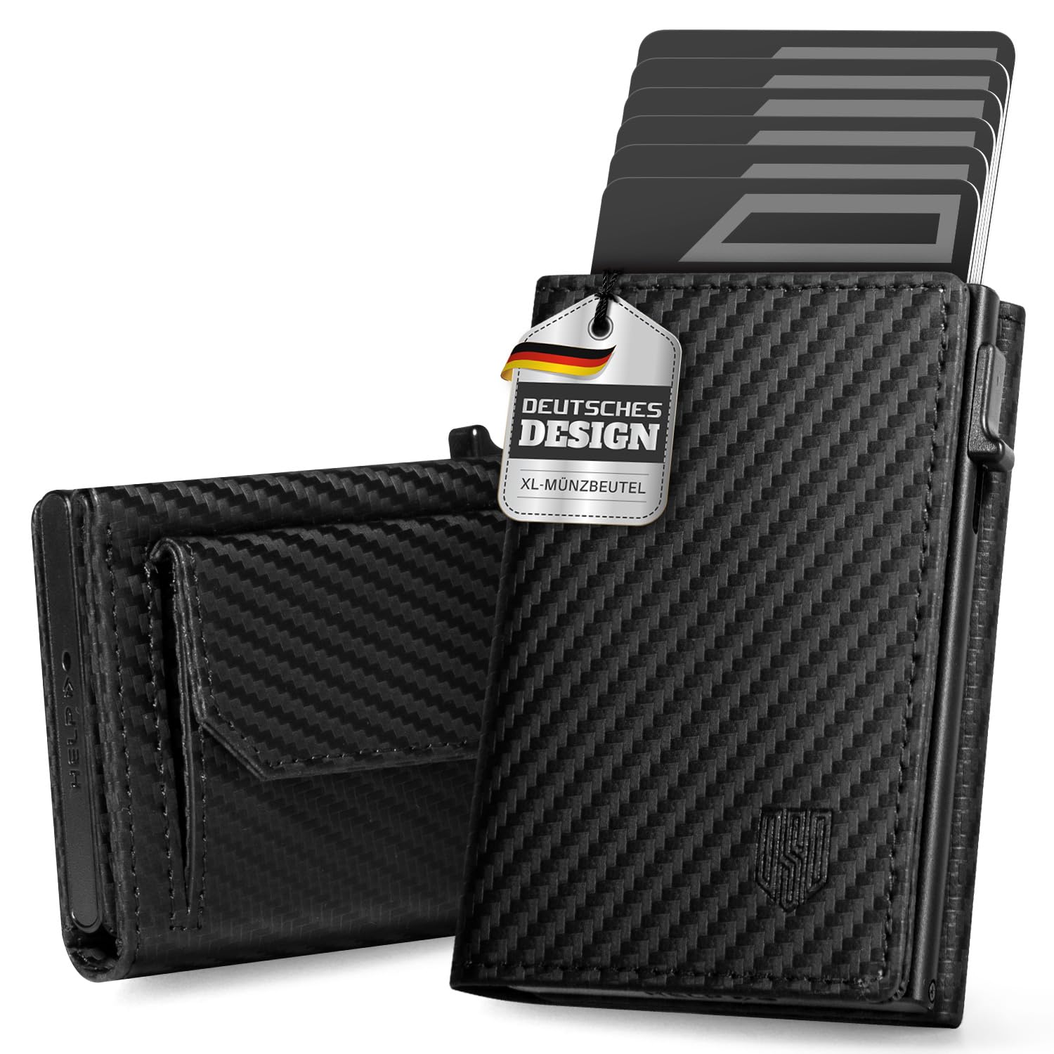DODENSHA MagSnap Geldbörse Herren I Slim Wallet mit XL-Münzfach für 10+ Münzen I Kreditkartenetui Geldbeutel Herren für 10+ Karten I Magnetischer Verschluss Geldbörse Herren I RFID Schutz