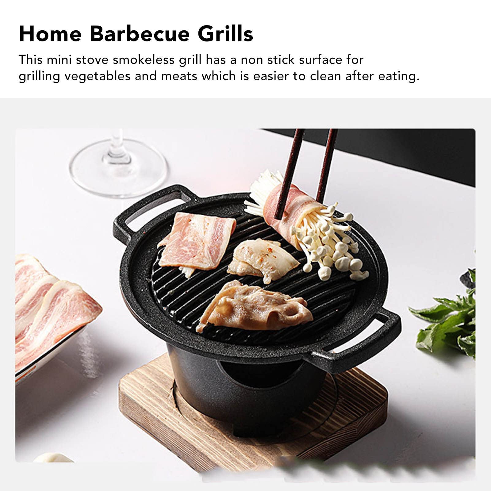 Topyond Barbecue coréen, portable, sans fumée, antiadhésif, pour camping, pique-nique et extérieur