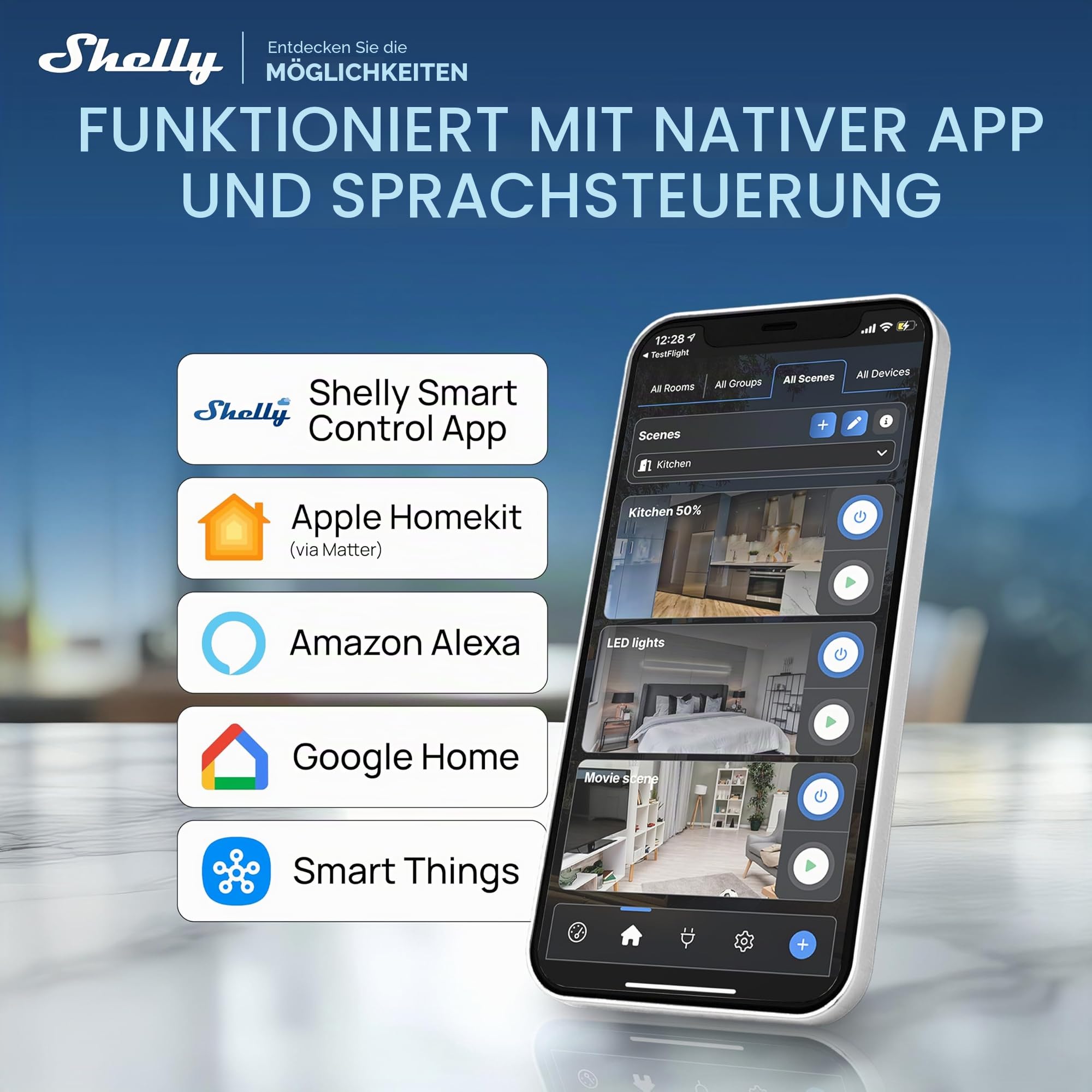 Shelly Dimmer 0/1-10V PM Gen4 – WLAN Smart LED Dimmer Schalter, 0–10V & 1–10V Lichtsteuerung, Unterputz, Leistungsmessung, Zigbee, Matter, Home Assistant, Alexa & Google