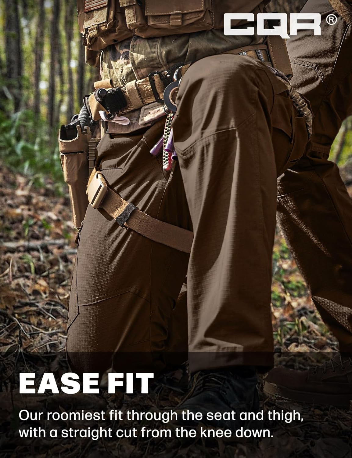 CQR Men's Tactical Pants, Water Resistant Ripstop Cargo Pants, Lightweight EDC Work Hiking Pants, Outdoor Apparel - Image 5