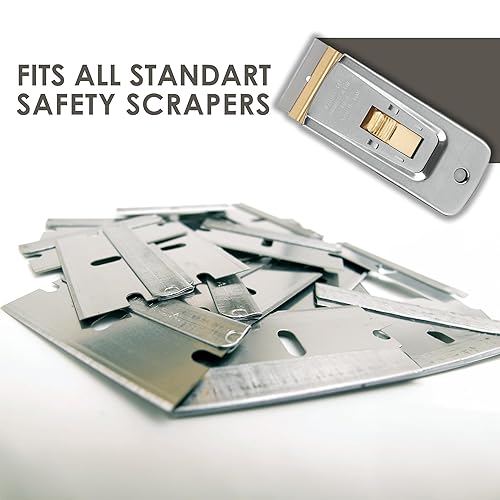 Miniatura 3 de Cuchillas de afeitar de un solo filo, paquete de 100, fabricadas en los Estados Unidos, cuchillas de afeitar industriales, repuestos de raspador,