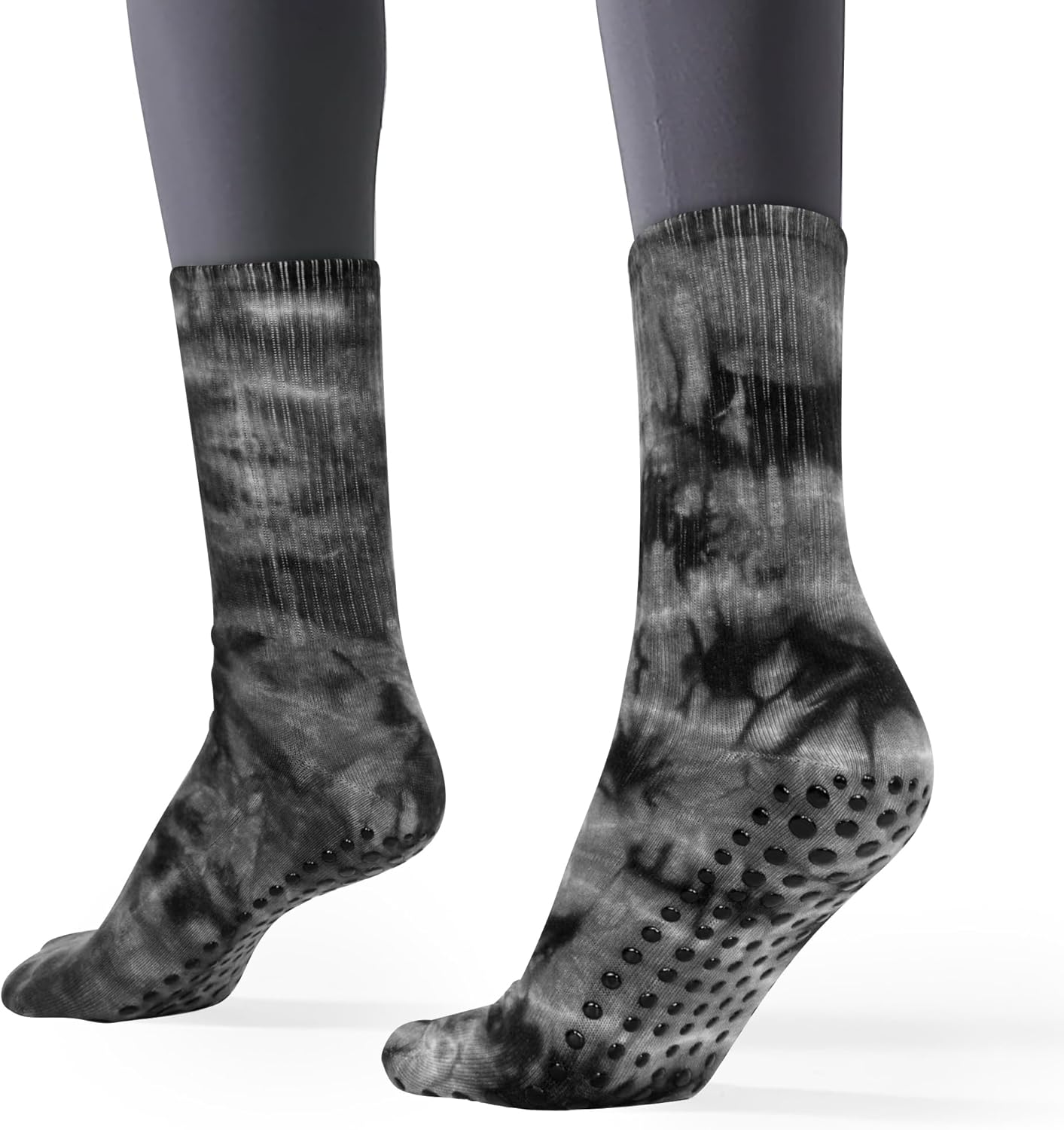 Benefeet Sox Tie-dye Pilates Socks for Women Non-Slip Grip Cool Yoga Socks Crew Slipper Sock for Barre Hospital Workout - Image 4