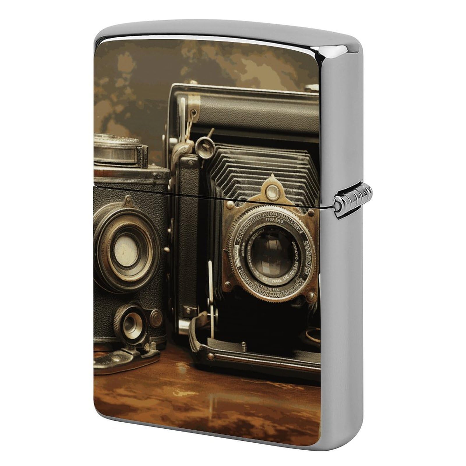 Old Camera Lighter Cover for Men, Personalized Lighter Case for Birthday Gift, Flip-Top Lighters Protective Cover, Portable Lighters Shell for Outdoor, Travel