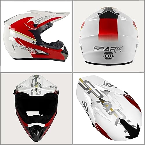 Miniatura 2 de Cascos de motocross para jóvenes, aprobados por el DOT, para niños, ATV, todoterreno, cuatro ruedas, cascos de motocicleta BMX (guantes de