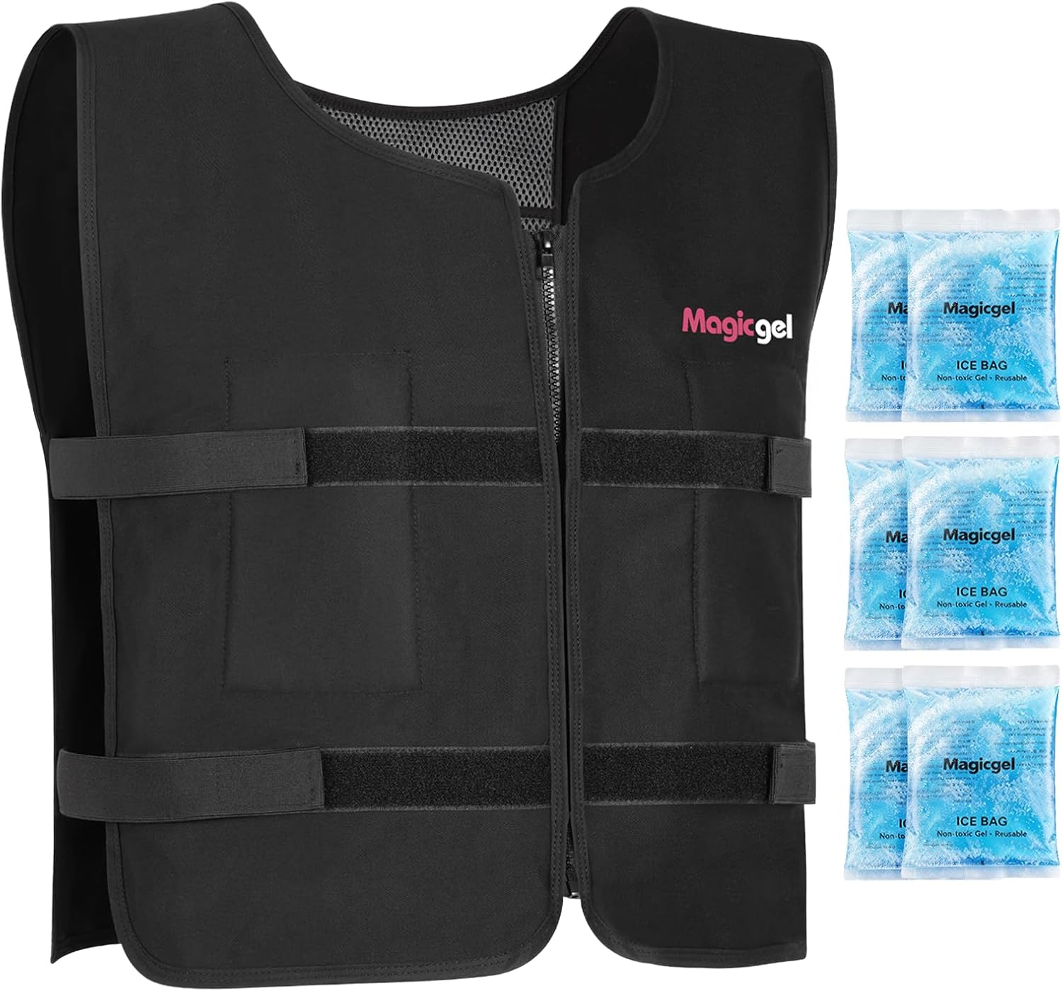 Magic Gel Cooling Vest with Ice Packs for Men & Women, Adjustable Ice Vest for Outdoor Work, Motorcycle Riding & Extreme Heat