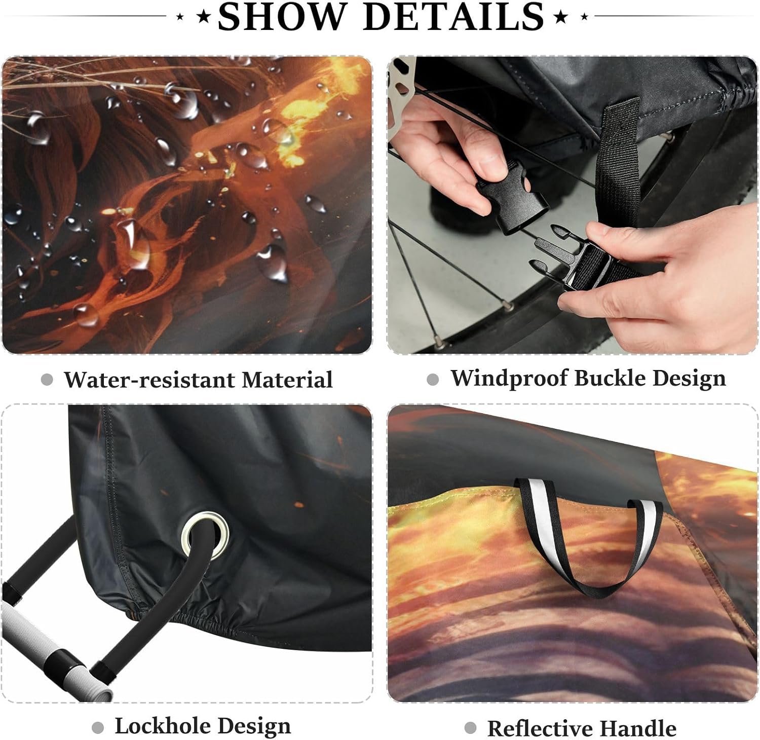 ALAZA Roaring Tiger Bike Cover Waterproof Outdoor Ebike Bicycle Covers Tarp Protection for 1/2 Bikes, Sun UV Dust Wind Proof