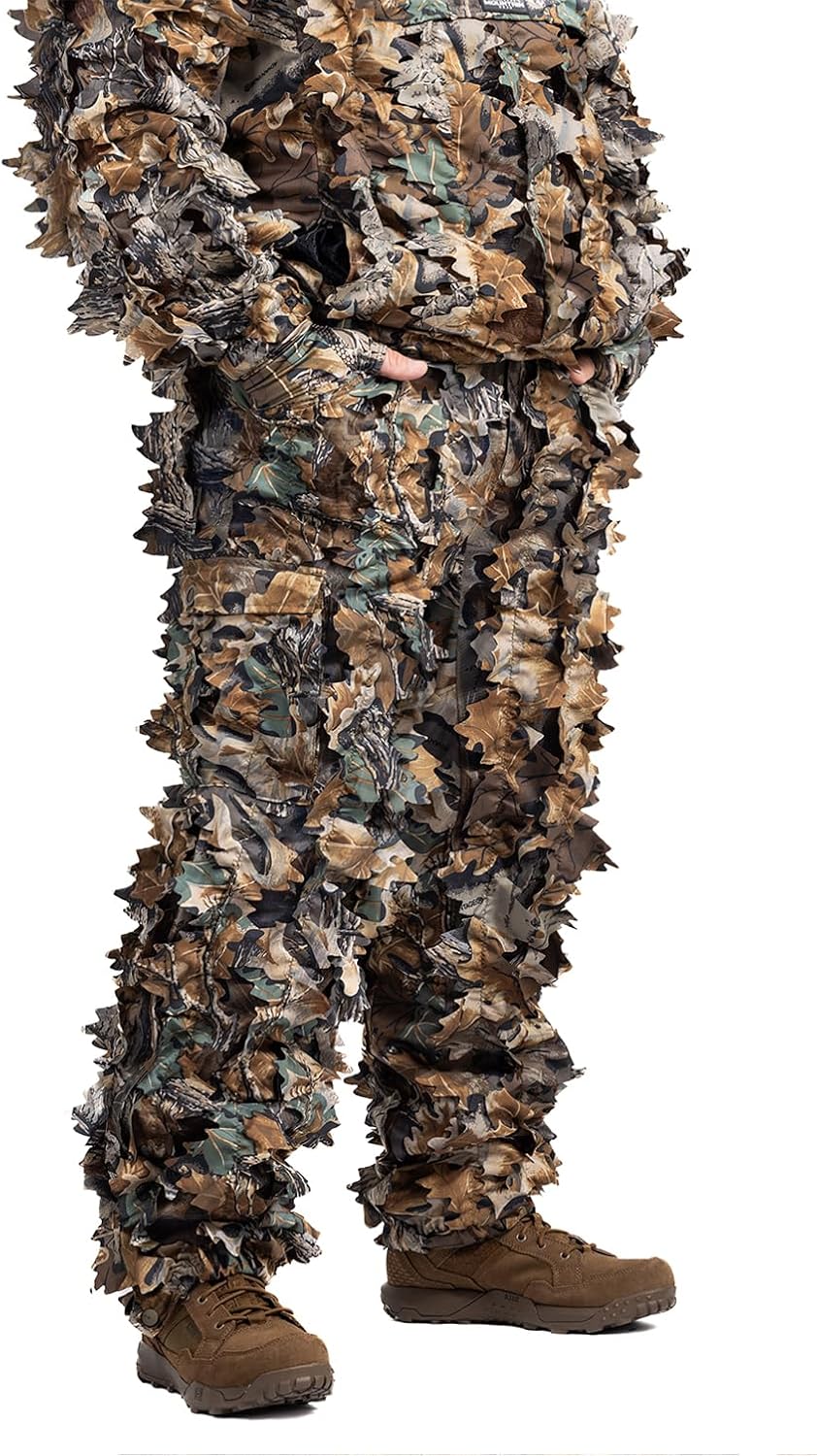 Realtree Advantage Classic Camo Men's 5-Piece 3D Leafy Suit Breathable- Hunting Pants, Jacket, Gloves and Gaiter