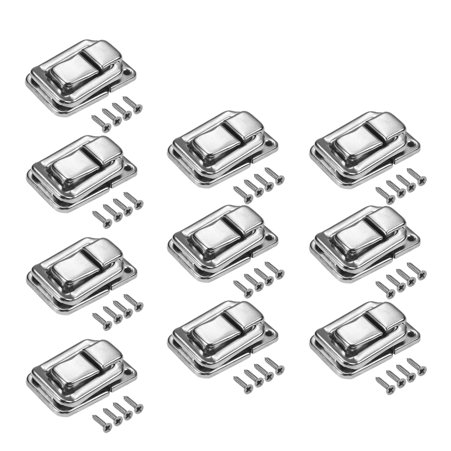 Hasp Clasp Latch Lock 38x25mm(LxW) Retro Decorative Hasp for Suitcase Chest Trunk Latch Clasp, Silver 20pcs