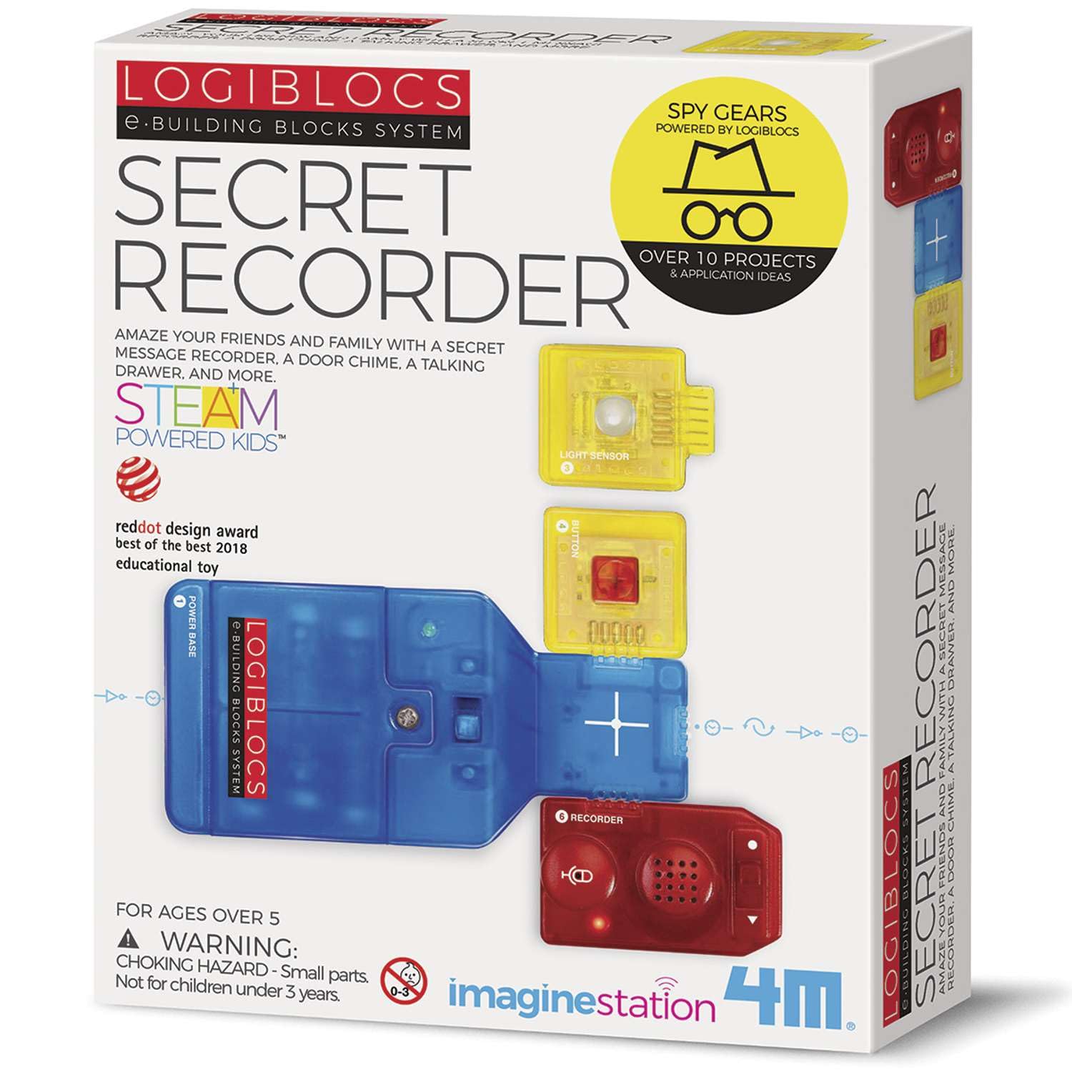 Logiblocs Secret Recorder Spy Gears e-Building Blocks System 4M 406808  10+ Idea