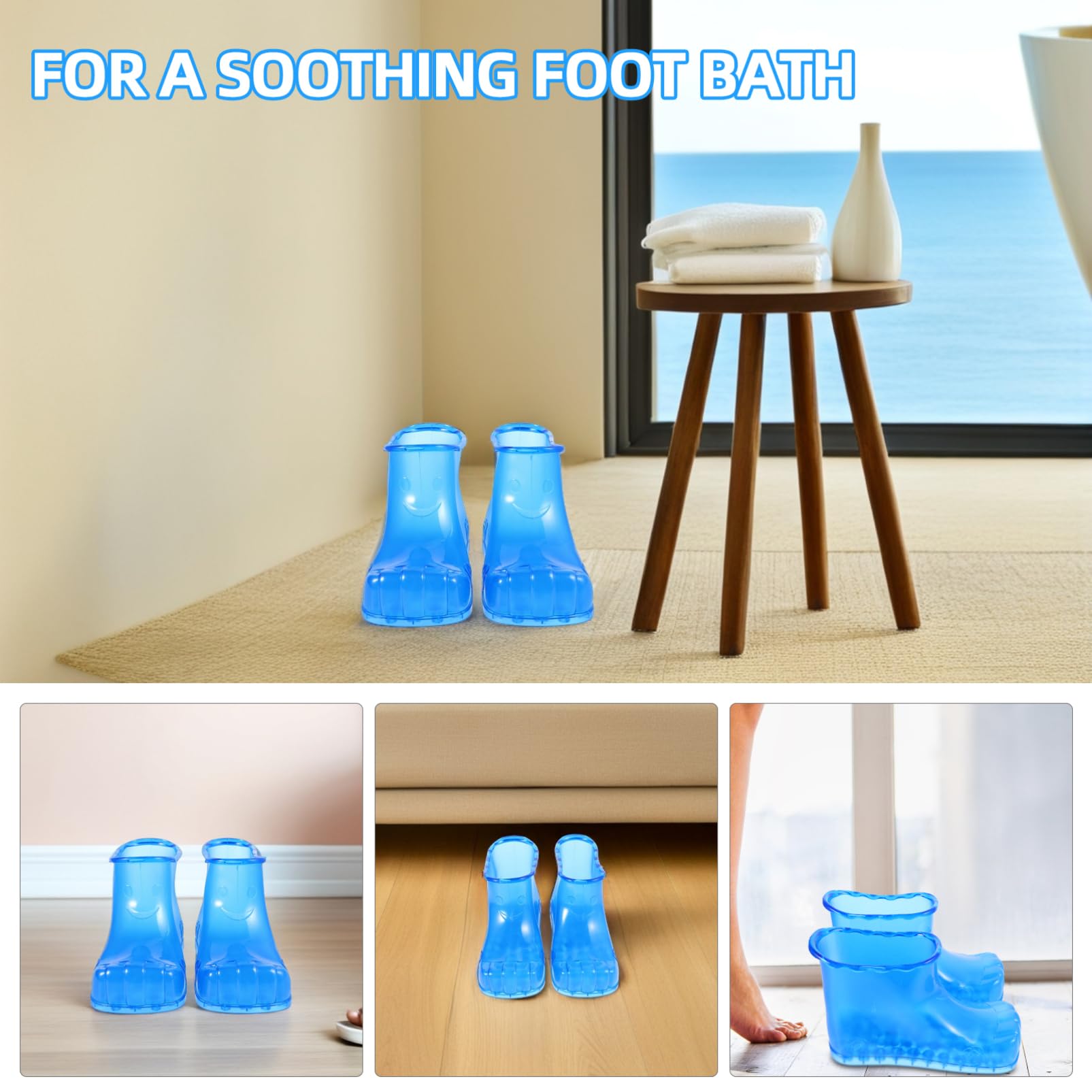 Fußbadeschuhe Hochschaft 18cm, Pvc, 1 Paar für Erwachsene | Heimgebrauch, Größe bis 45, Blaues Modell, Geeignet für Familie und Innenbereich