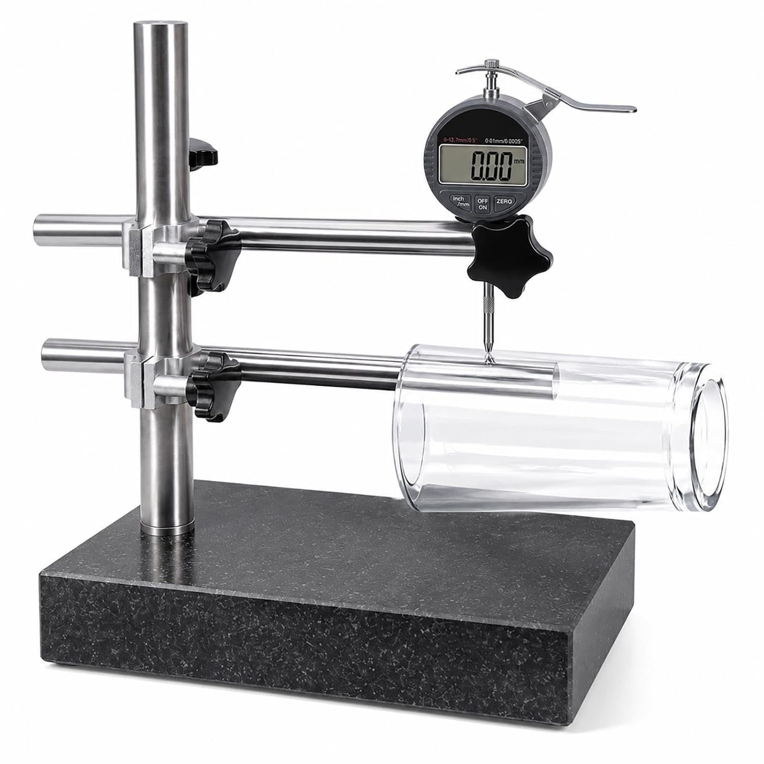 Medidor digital de espesor de pared, herramienta de medición de pared de botella de 0 a 12,7 mm, con soporte ajustable, para laboratorio. (1000%)