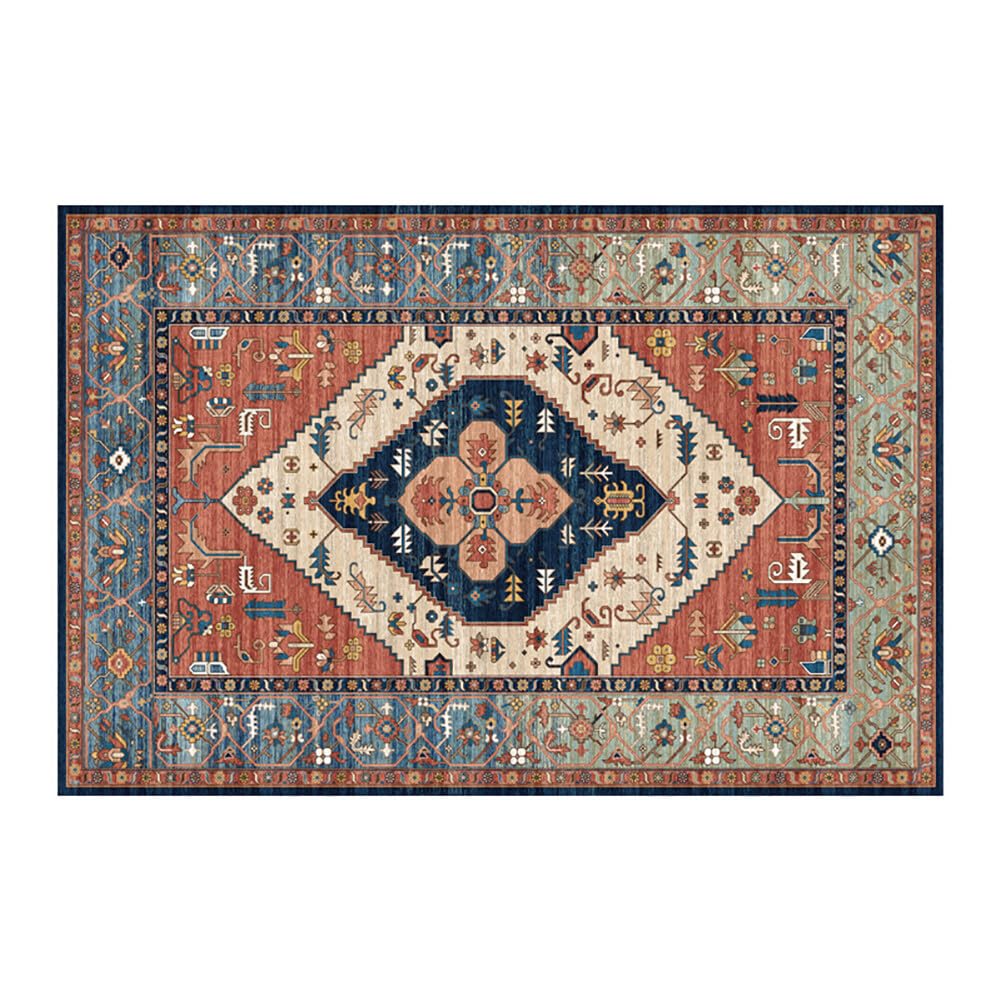 Vintage Bohemian Area Rug, 19.7 X 31.5 Inch Soft Non Slip Machine Washable Hallway Entryway Rug Runner Rug, Rectangle Indoor Door Mat Boho Floor Mat for Living Room, Bedroom
