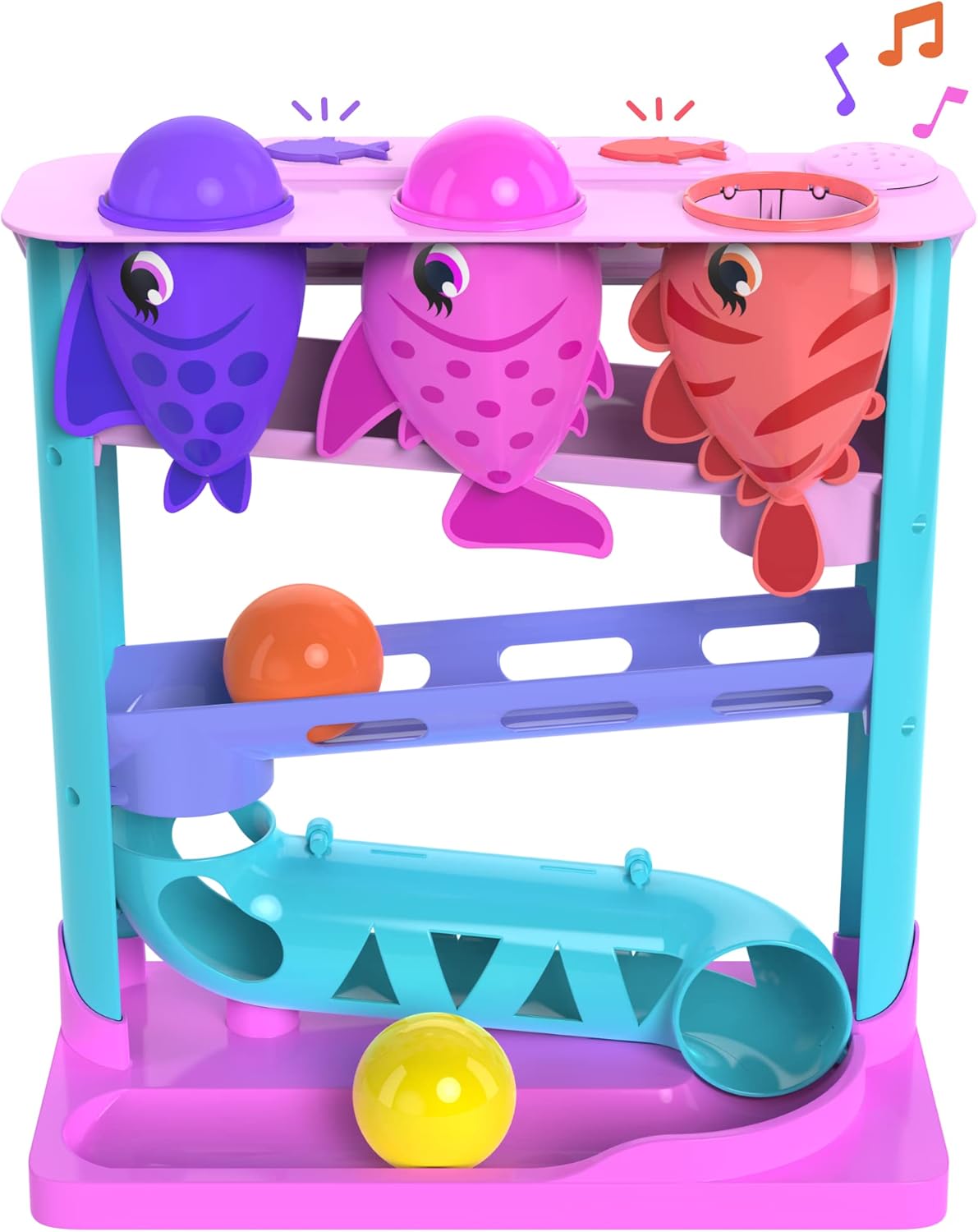 Move2Play, Feed The Fish, Interactive Toy for 1+ Year Olds, 6 to 12 Months, Baby Toy, Birthday Gift for Girls, 9-12 Months, 6 7 8 9 10 12+ Months Pink/Purple