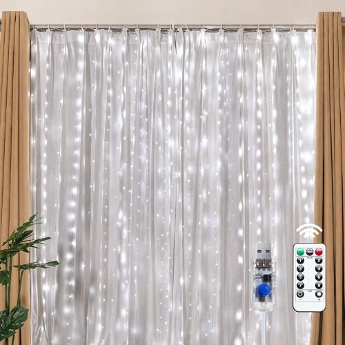 Brightown 300 LED Fairy Curtain Lights, 9.8ft x 9.8ft String