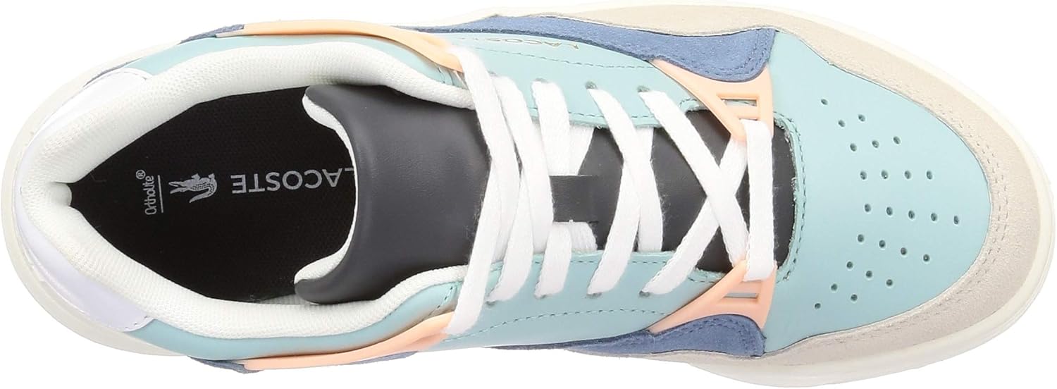 Lacoste Women's Low-Top Trainers 8.5 Blue Lt Grn Off Wht Aak