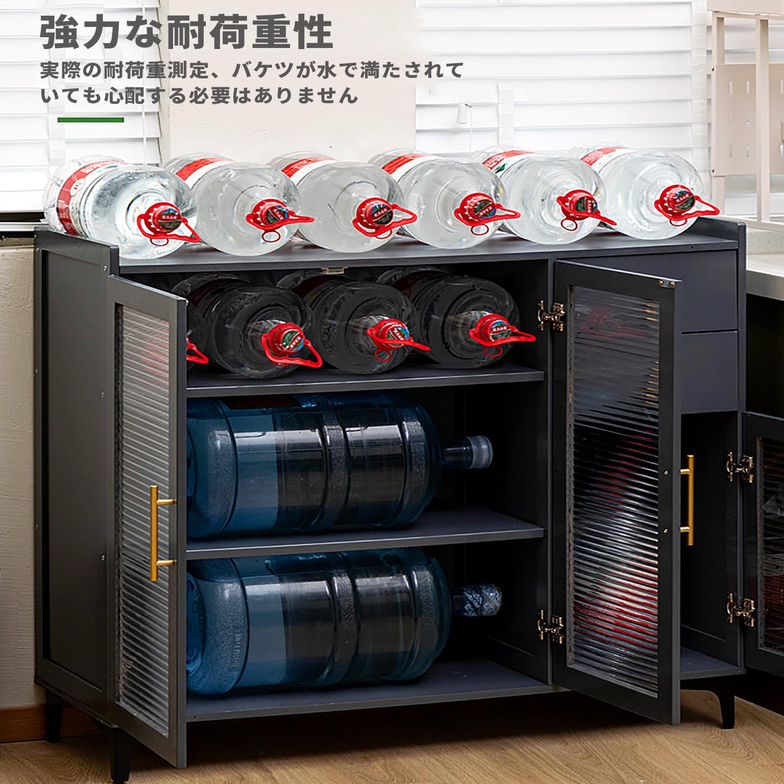 【ナチュラル】キャビネット サイドボード 食器棚 キッチン 大容量 収納棚 Amazon｜JSLJDM 食器棚 キャビネット キッチン ア サイドボード