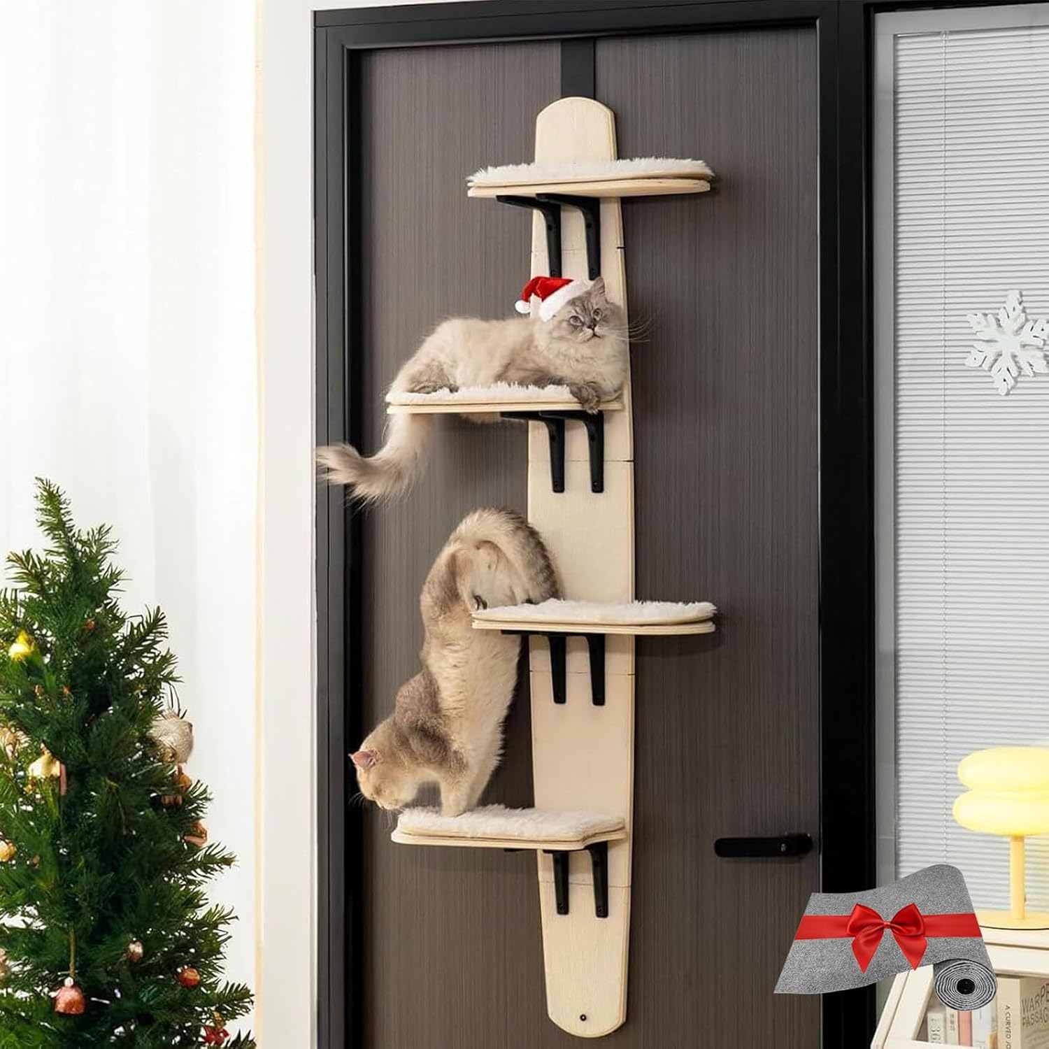 Cat Tree Door Hanger, Door Hanging Cat Climber Shelves, 4-Levels Mounted Over Door Cat Climber for Indoor Cats
